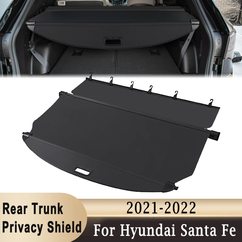 for Hyundai Santa Fe 2021-2022 Retractable Rear Storage Cover Luggage Security Shield Shade Rear Cargo Trunk Privacy Shield