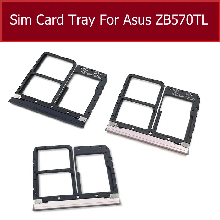 

Sim Card Tray For Asus Zenfone Max Plus ZB570TL SIM Card Tray Holder SD Card Memory Reader Adapter Slot Replacement Repair Parts