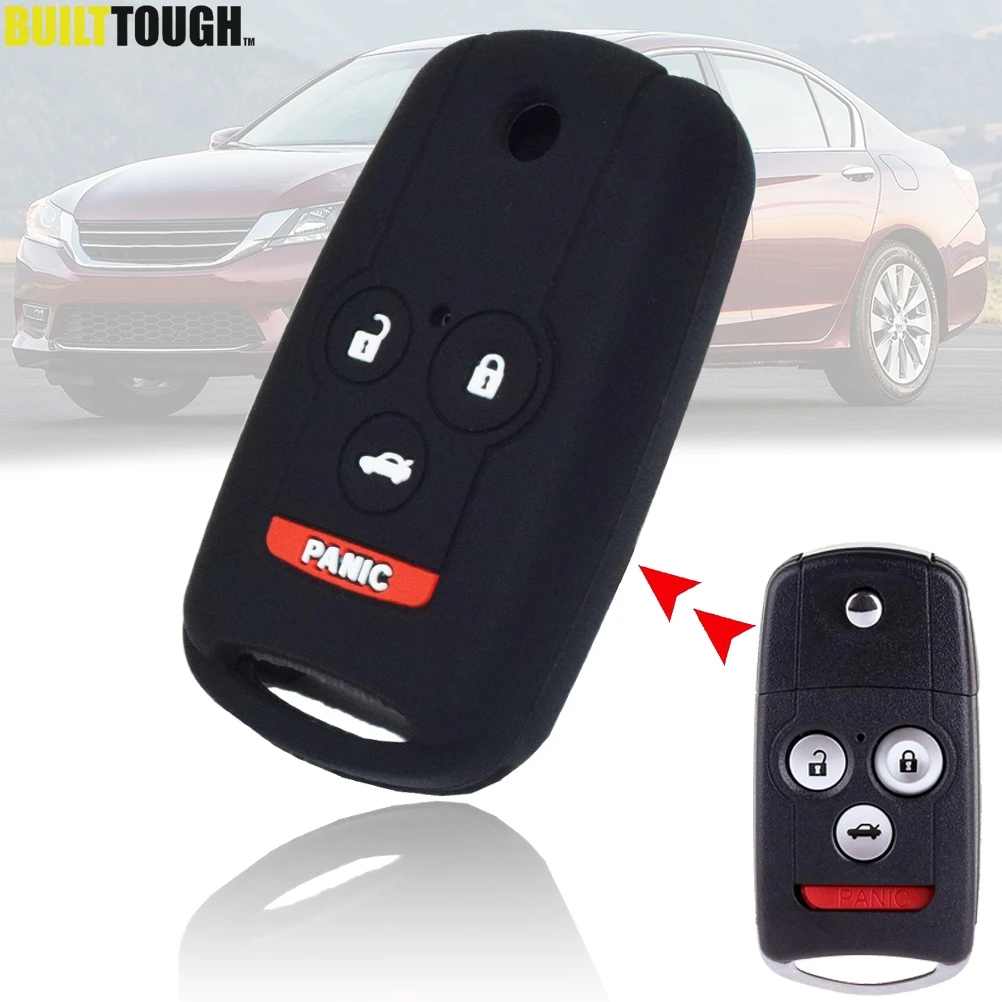 Silicone 4 Button Car Remote Key Shell Cover Case Fob Skin Holder Protector For Honda Accord Acura ZDX MDX TSX TL Replacement