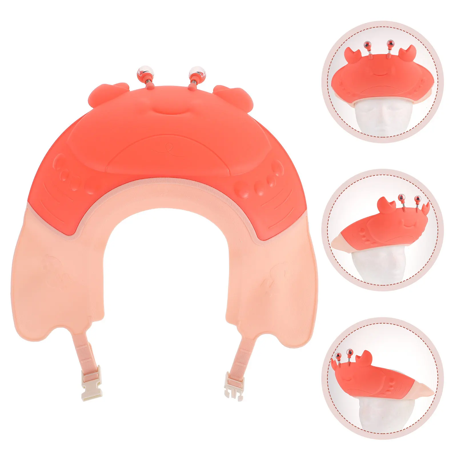 

Kids Shampoo Hat with Adjustable Fit Bath Visor for Children Baby Shower Caps Crab-Shape Bathing Hat Water Resistant Hair Wash