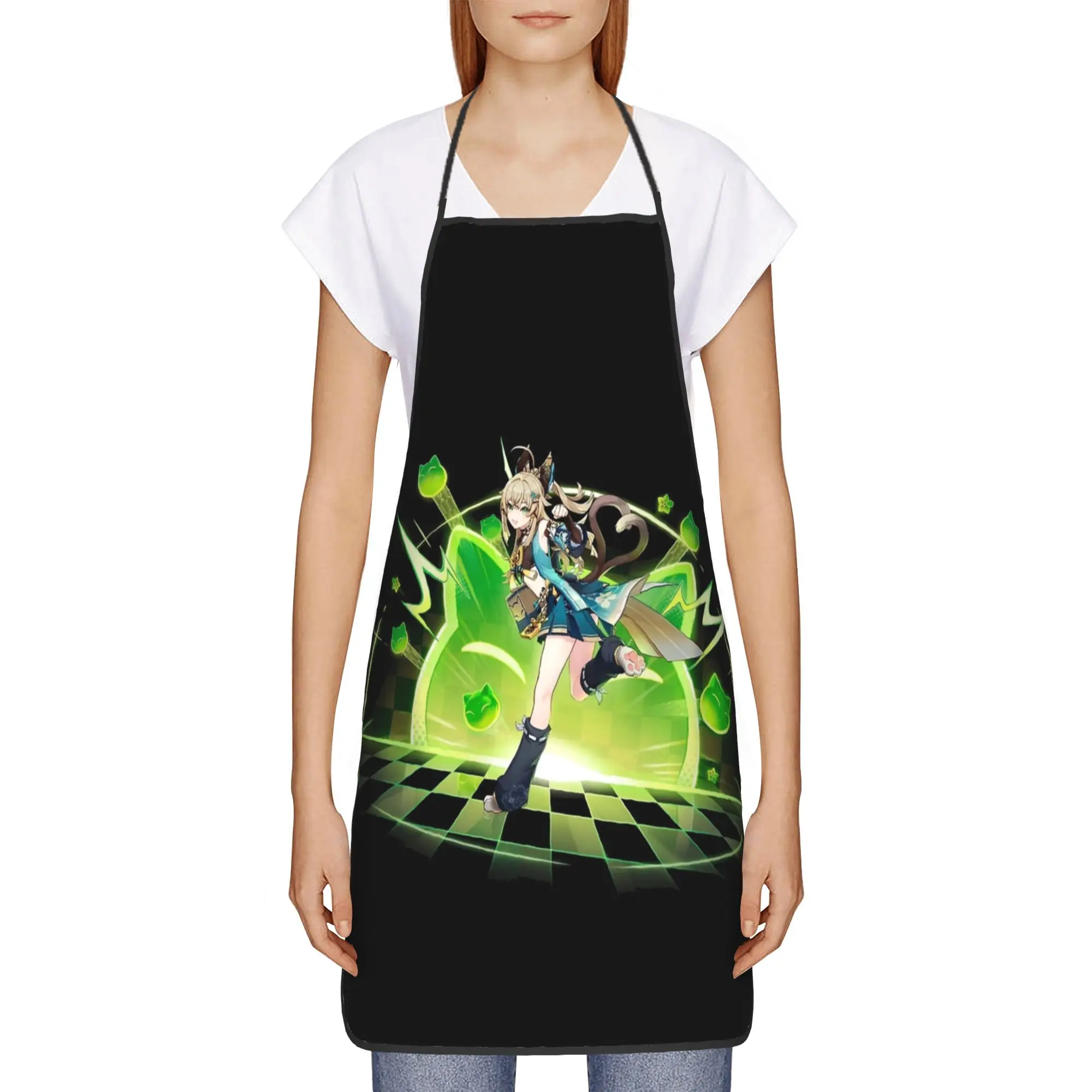 

Genshin Impact Kirara Wish Gacha Waterproof Bib Aprons Thin Polyester Splash Art Kitchen Adult Male Female Restaurant Pinafore