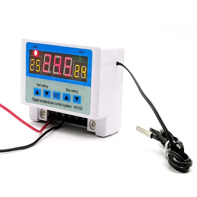 30A Digital Temperature Controller Multi Voltage 12V/24V/220V Wall Mount Heating Cooling Thermostat