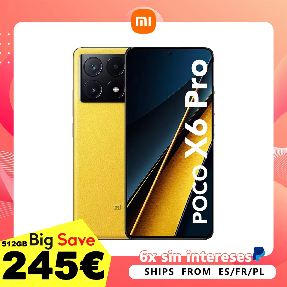 Xiaomi POCO X6 Pro 5G 8GB/256GB 12GB/512GB NFC EU Carregador Versão Global-telefone celular