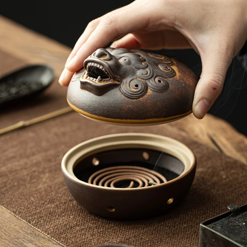 Ceramic Small Incense Plate Burner Creative Personalized Design for Home Tea Ceremony Aromatherapy Decoration
