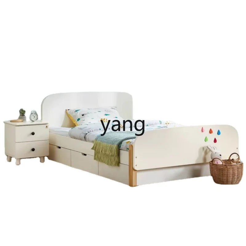 LMM Wood Foot Children's Bed Boys' Single Bed Bedroom Girls' Room Furniture