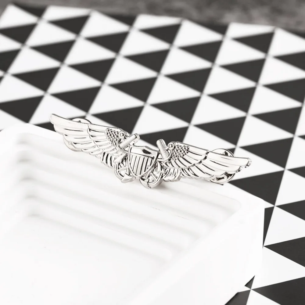 1 قطعة شارة الطيران للقوات الجوية للجيش الأمريكي دبوس شارة على الطراز العسكري ، فستان موحد شارة الصدر ، زين معدني قابل للجمع