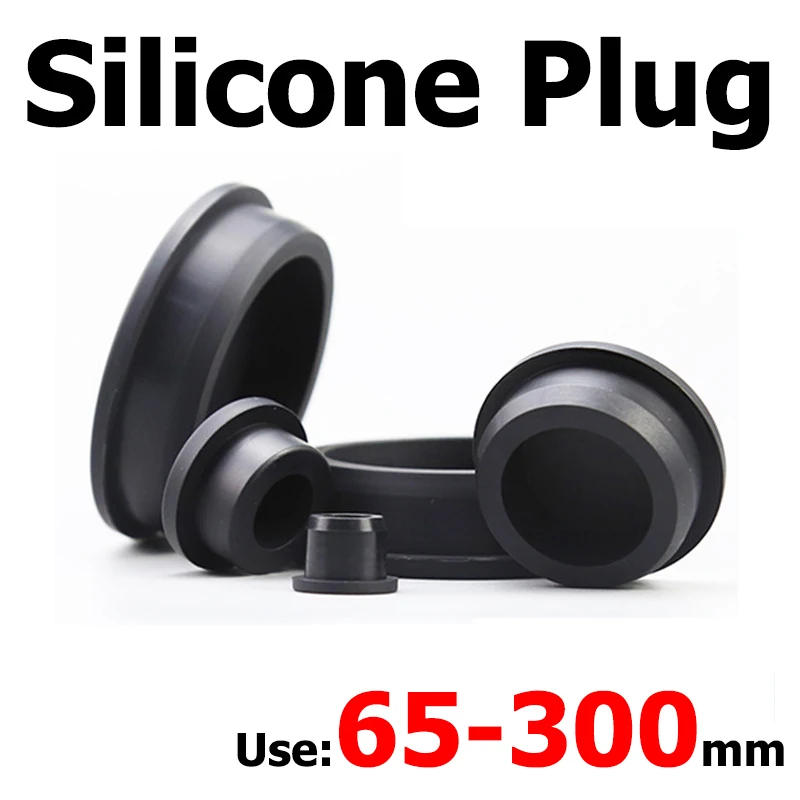 

66.3-301.5mm Black Silicone Rubber Seal Hole Plugs Hollow Blanking End Cap Dustproof Plug Pipe Inserts End Caps Seal Stopper