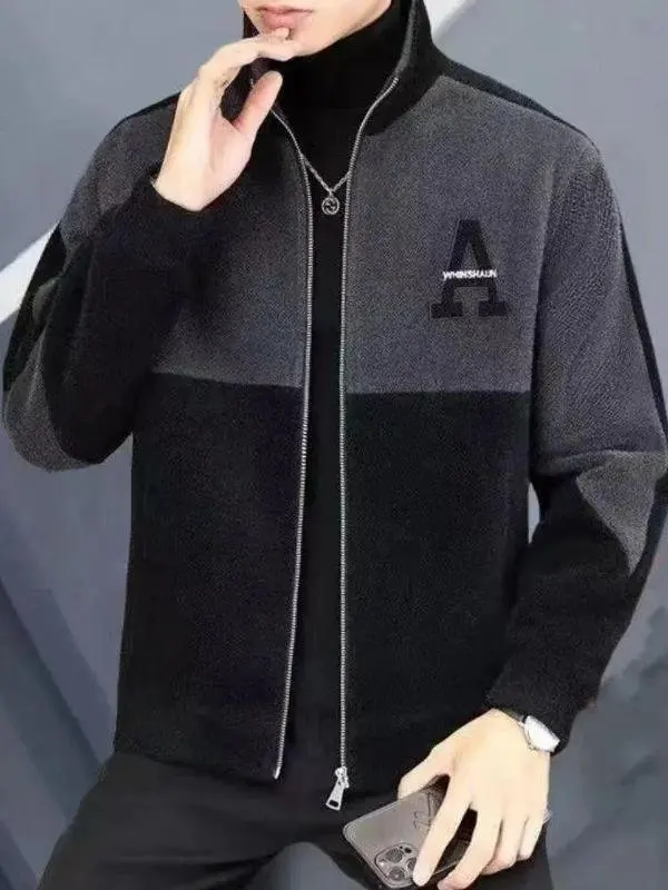 

Мужское шерстяное пальто с вышивкой на подкладке или Thiened Fce, осенне-зимнее повседневное пальто для молодых мужчин, модное модное пальто...