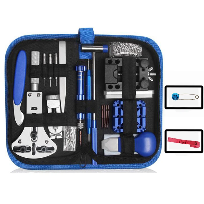 

185PCS Watch Repair Tools Kit Clock Watchmaker Link Pin Dissolving Housing Open Remover Battery Replacement Ruler Set