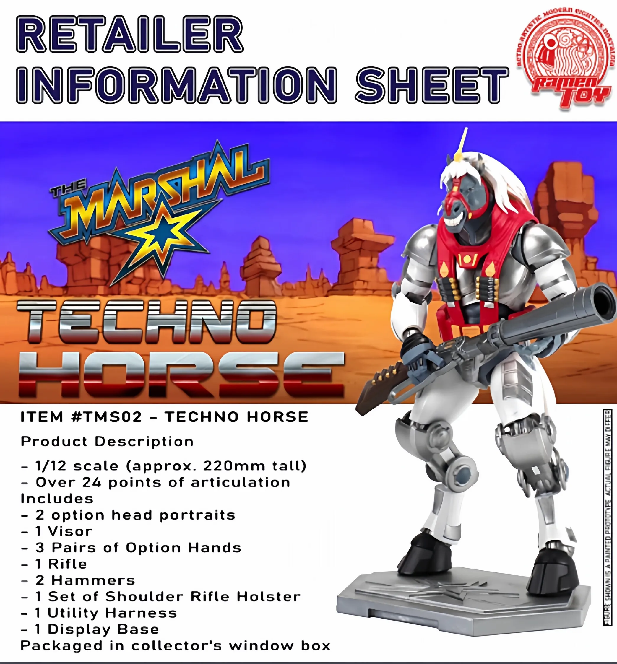 In Stock Ramen Toy Thirty-Thirty THE MARSHAL ITEM TNS02 TECHNO HORSE 1/12 Movability Model Toys BraveStarr 30/30 view 6