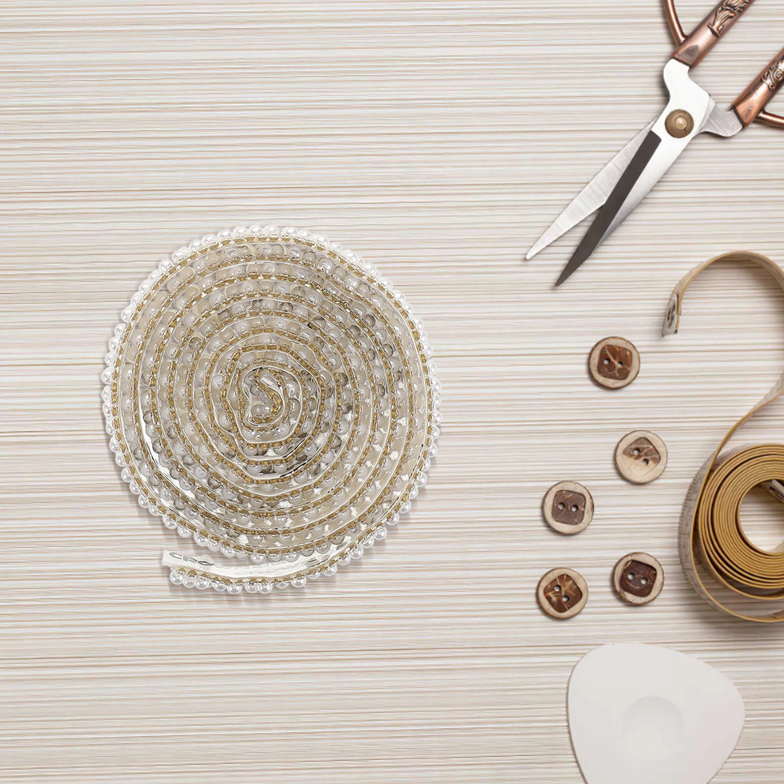 

3 Rolls Pearl Rhinestone Ribbon Trim DIY Wedding Birthday Party Craft Decoration Bling Pearl Decoration