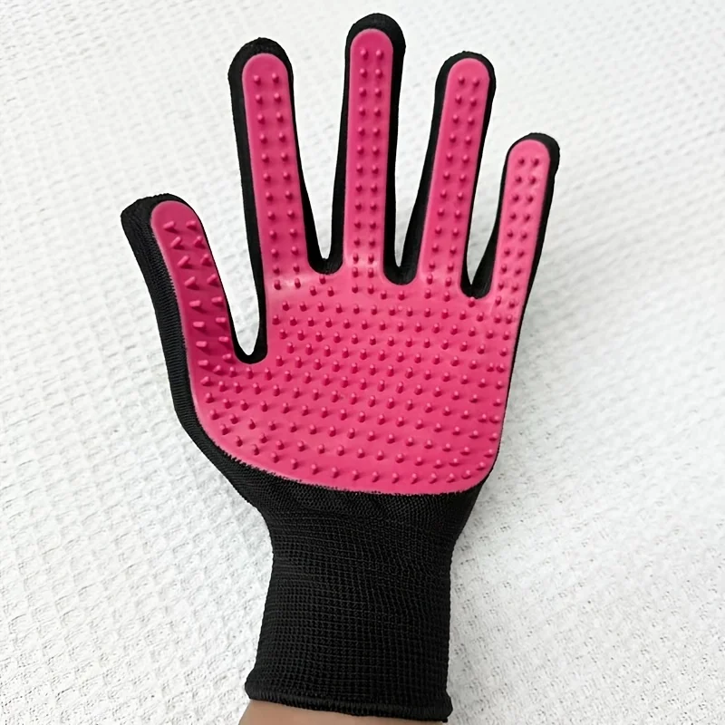 2er-Pack Tierpflegehandschuhe, Haarentfernungshandschuhe, Massage- und Katzenpflegehandschuhe, Haarentfernungshandschuhe, Bürste – Detail 8