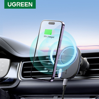 UGREEN Magnetic Car Phone Holder Stand Car Charger Adsorbable For iPhone 14 13 12 Pro Wireless Charging 3 in 1 Car Charger 7.5W