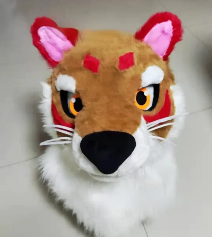 العلامة التجارية الجديدة أفخم الحيوان رئيس أجش الثعلب التميمة رئيس حفلة الهالوين تأثيري الكرتون الشكل عرض الأداء فقط الرأس