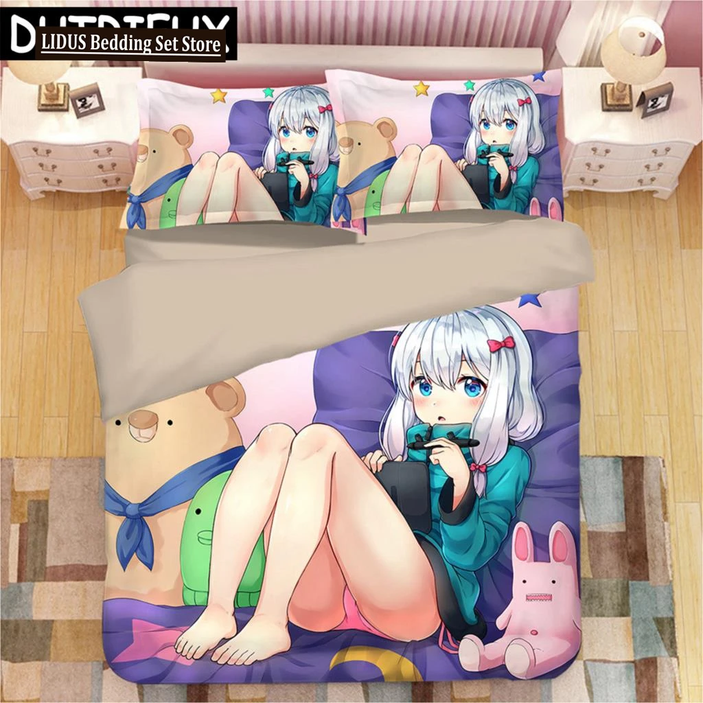 

Izumi Sagiri 3D Anime Print Bedding Set Duvet Covers Pillowcases One Piece Comforter Bedding Sets Bedclothes Duvet Cover 10