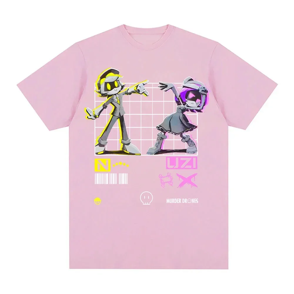 Hot Murder Drones Graphic T-shirt Y2K Aesthetic Streetwear Unisex Oversized Summer Cotton Print Retro Anime Tee Clothing Tops