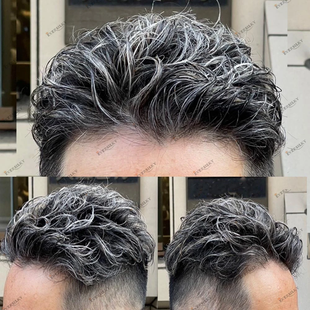 

Undetectable Skin Base Natural Curly 28mm 1B10 1B50 Human Hair Prosthesis Toupee Brush Out Loose Curly Hair Replacement System