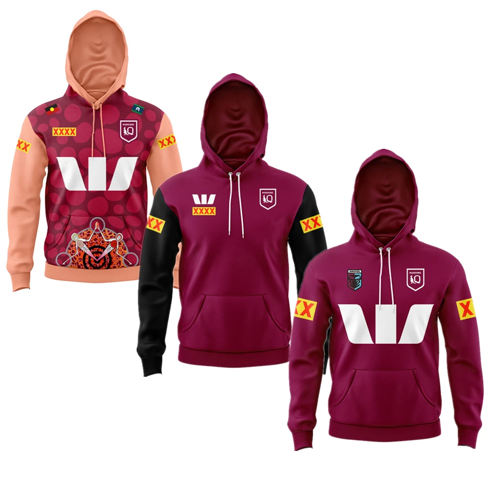 kids children 2024 QLD Maroons Hoodies rugby jersey Australia Queensland youth rugby shirt jerseys Hoodie Age 3-13 years old