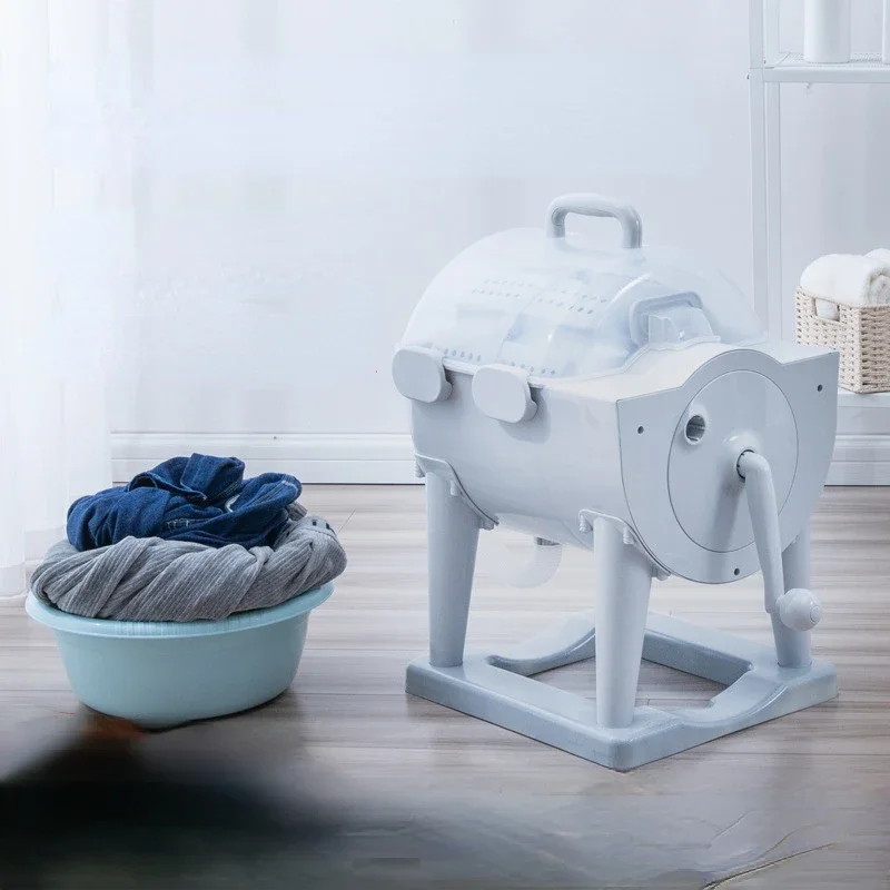 Lavadora de tambor de roca portátil para exteriores, No deshidratador eléctrico, tambor de lavado y secado Manual para dormitorio de estudiantes