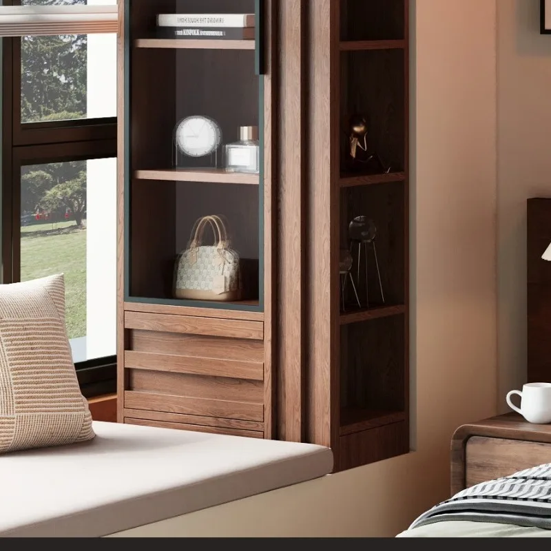 

bay window cabinet, locker, master bedroom, solid wood pine rack, light luxury and advanced sense 2025 new storage cabinet
