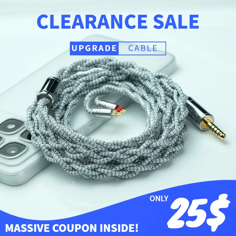 

Trusted Audio 6N OCC Upgrade Cable, 0.32Ω Low Resistance Nylon Braided, for Enhanced Mid-Bass, Recessed 2pin/0.78 2pin/MMCX