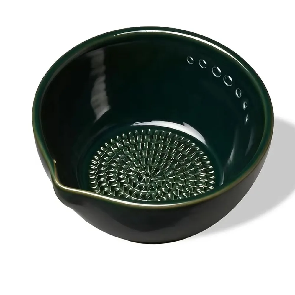 

Easy To Use Manual Garlic Grater Bowl 2-in-1 Multi-Hole Garlic Grinder Resin Compact Herb Stripper Bowl Meal Preparation