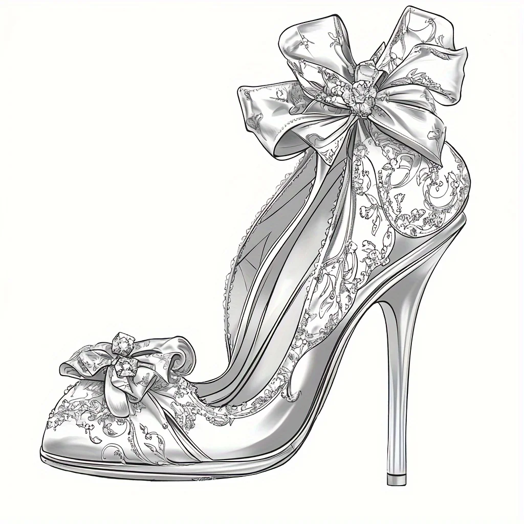 28-pagina's dromerige kleurboek met hoge hakken voor stressreductie voor volwassenen |   Kleurboek voor ontspanning en stemmingsreductie Valentijnsdag