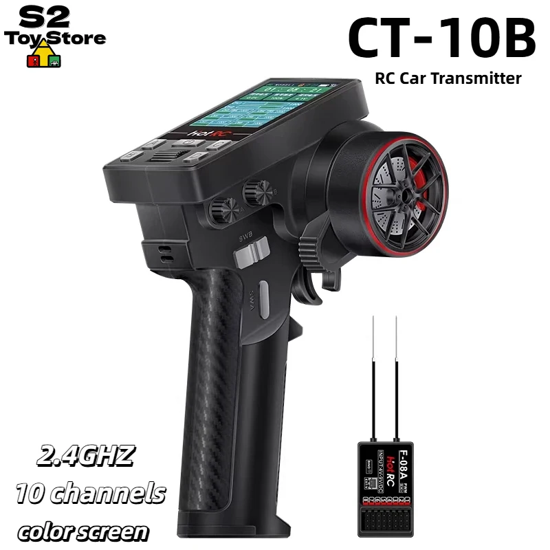 

Радиоуправляемый передатчик HOTRC CT-10B с 10 каналами, 2.4 ГГц, цветным экраном, в стиле пистолета, для дрифта, шорт-корса, рок-краулеров, радиоуправляемых машин и грузовиков.