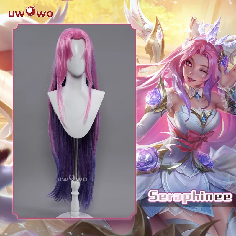 

UWOWO League of Legends/LOL: Seraphine Crystal Rose Cosplay Wig Long Pink Hair