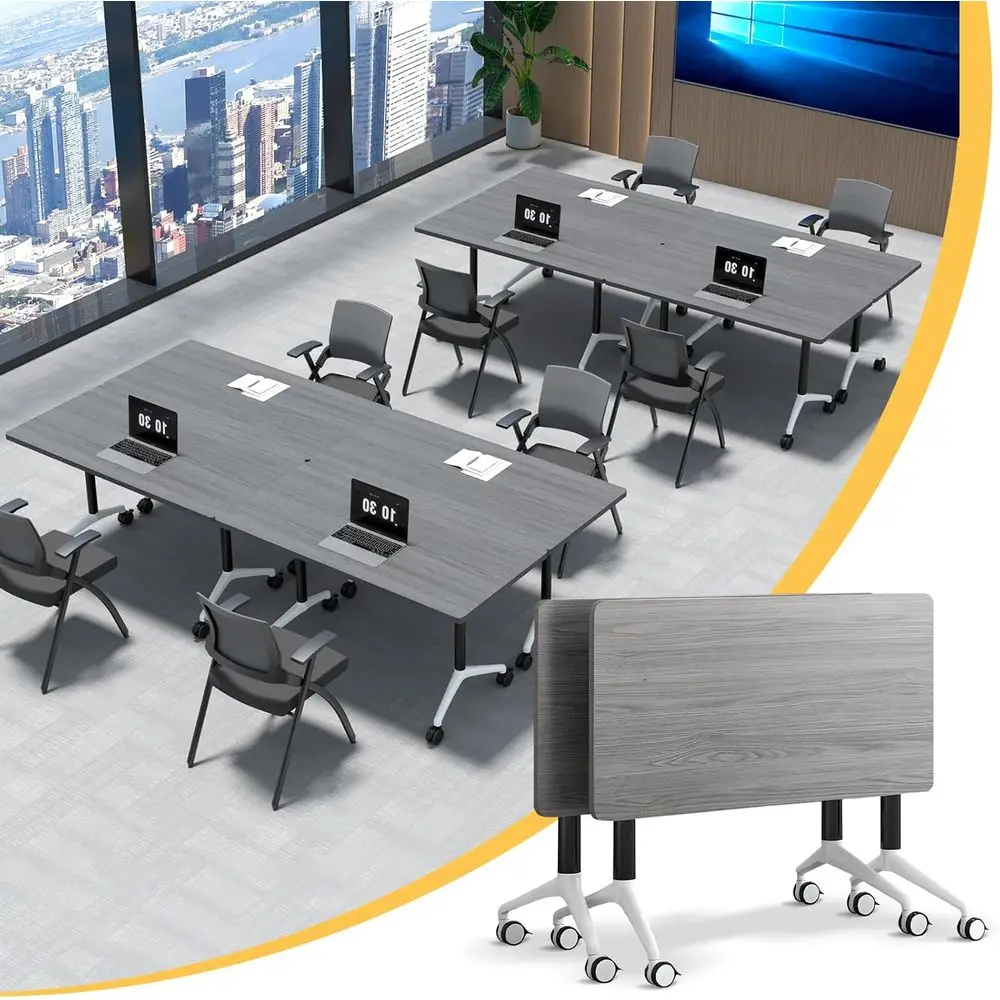 

63 Portable Folding Conference Tables with Wheels for Training, Office, Classroom, and Seminar Spaces
