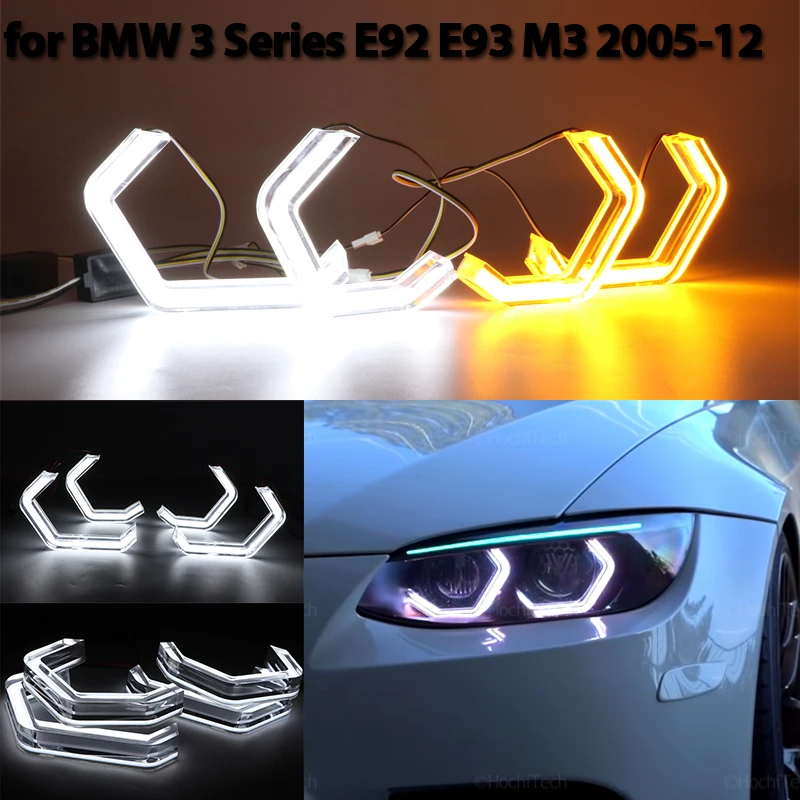 

M4 Style White Yellow Halo Ring Angel Eyes Turn Signal Switchback LED Headlight Light Ring for BMW 3 series E92 E93 M3 2005-2012