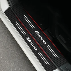 Car Door Sill Carbon Fiber Sticker Threshold Side Anti Scratch Tape Waterproof Decal for Fiat Bravo