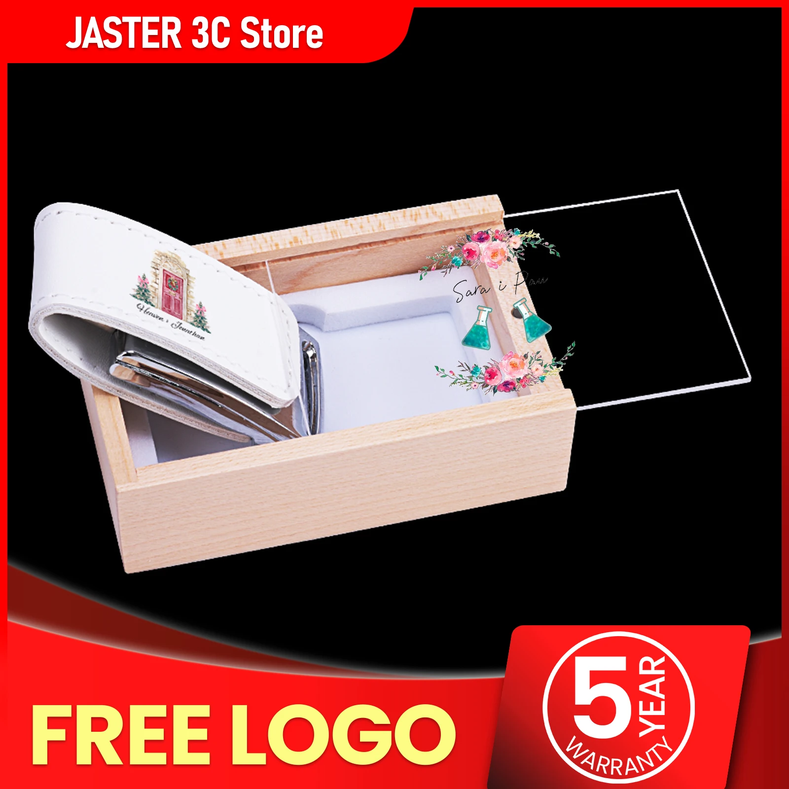 

Free Custom Logo USB Flash Drive 128GB Wood Box Pen Drive 64GB Color Printing Memory Stick 32GB Wedding Gifts Pendrive 16GB 8GB