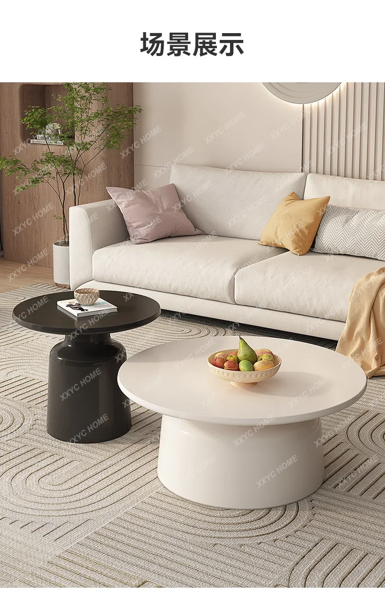 V Coffee Table Living Room Household Small Apartment Light Luxury High-end Cream Wind Balcony  Fashion