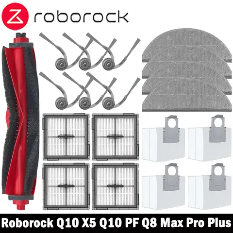 Roborock Q10 X5 / Q10 PF / Q10P / Q8+ / Q8 Max Pro Plus Części Zamienne Akcesoria Szczotka Główna Boczna Filtr Hepa Mop Worek na Kurz