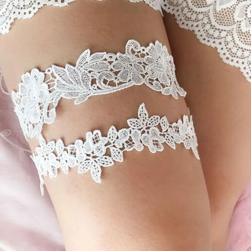 Sexy Fashion Lingerie Wedding reggicalze Bride Cosplay accessori per feste Bowknot Flower Lace Elastic Leg Ring Bridal Leg giarrettiera