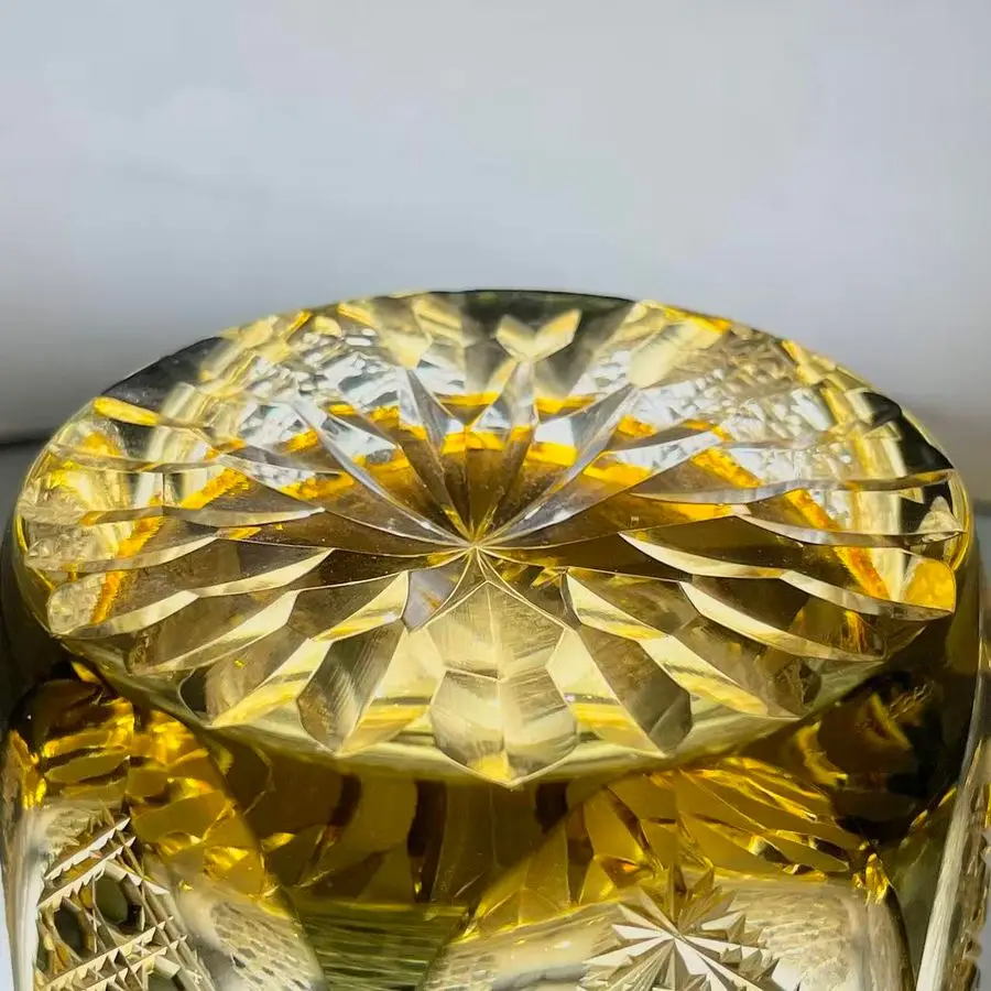 Japanese Crystal Whiskey Glass, Cut Crystal Pattern, Luxury Cocktail Glassware Champagne