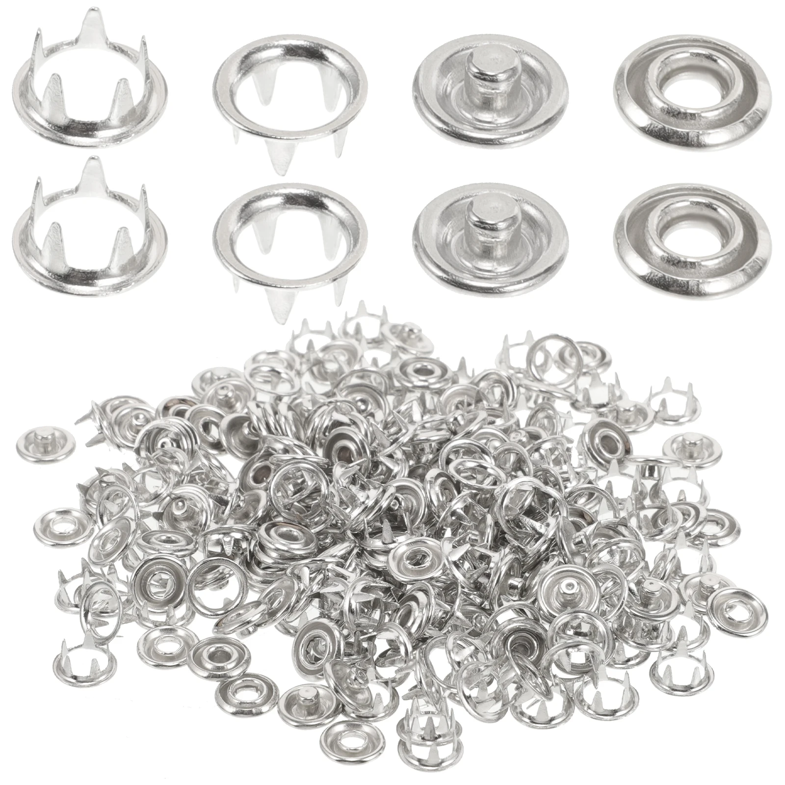 

100pcs Five Claw Snap Buttons Hollow Prong Buckles Press Studs Fasteners For Clothing Sewing Repair Home Use 7.5Mm