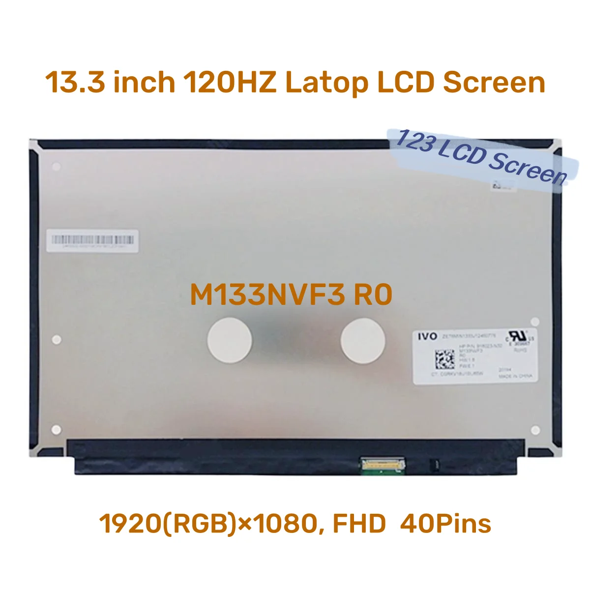 

13.3" 120HZ M133NVF3 R0 1920x1080 FHD For HP Elitebook 830 G5 Laptop LCD Screen Replacement Display Matrix No Touch 40pin eDP