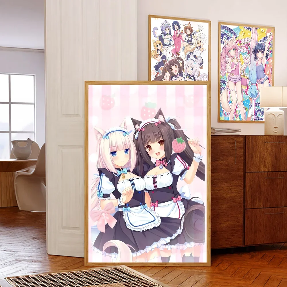 Nekopara Neko Para Chocola Vanilla Anime Poster Sticky Wall Art Printing Home Living Bed Room Bar Aesthetic Decor