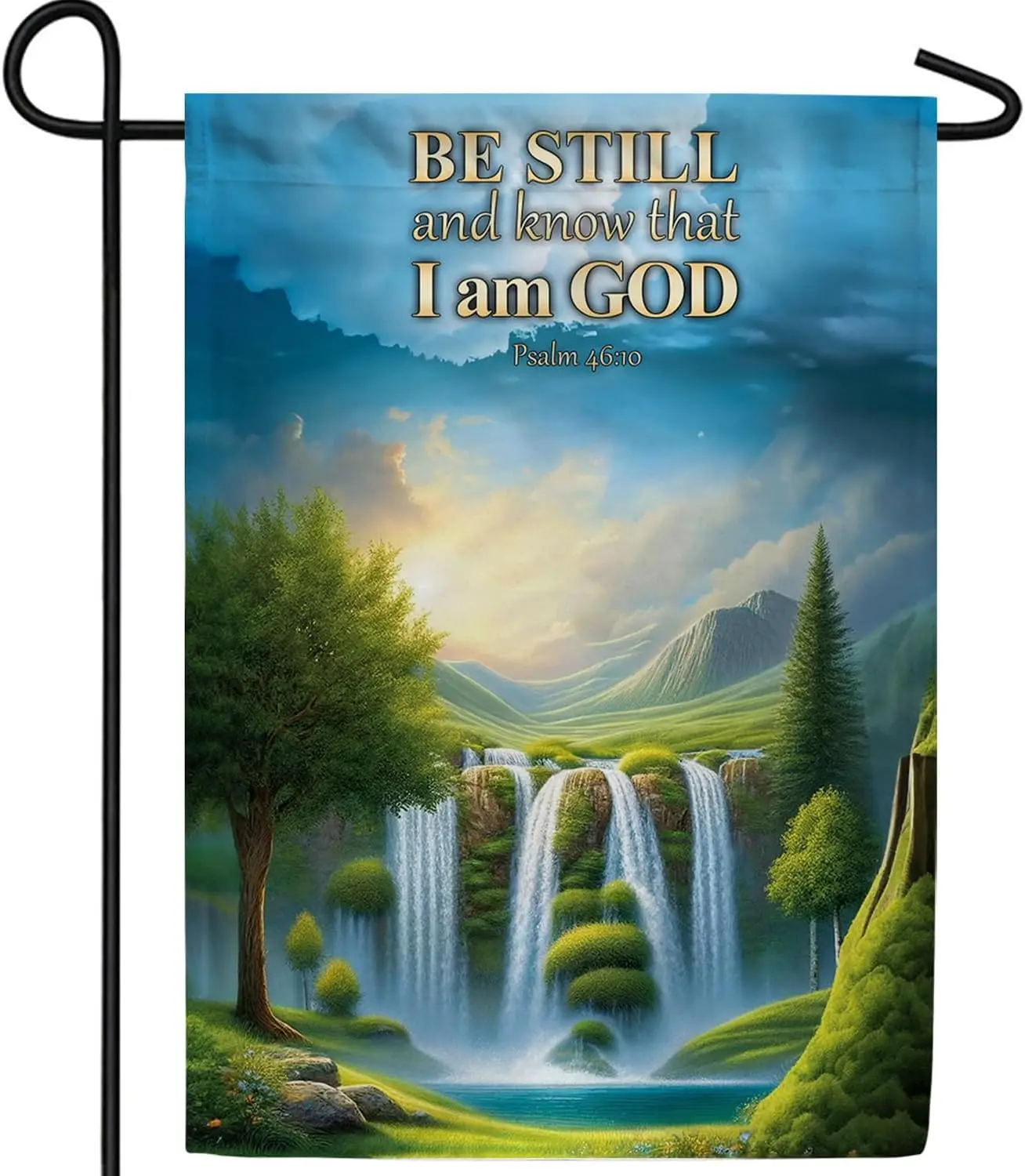 America Forever Be Still And Know That I Am God Spring Garden Flag, 12.5 x 18 inch Double Sided, Psalm 46:10, Scripture Bible Ve