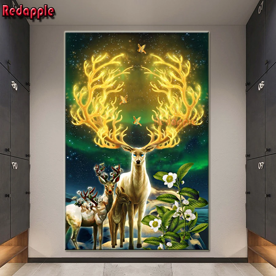 

Elk Animal diamond Painting Art diamond embroidery full drill Wall Pictures Deers icon Living room entrance, decorative painting