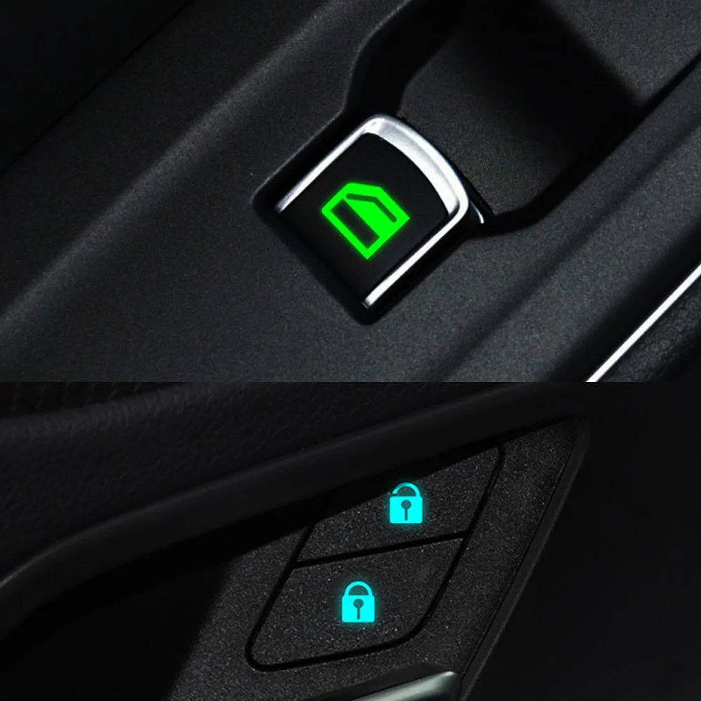 2Pcs Car Stickers  Luminous Door Window Lift Button Stickers Car Accessoires Auto Interior Decoration Night Safety Switch