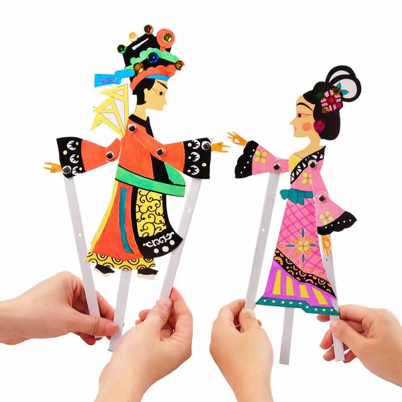 Chinese Folk Traditional Shadow Play Handmade DIY Production Material Kit Creative Fun Parent-child Interaction Shadow Play Toys