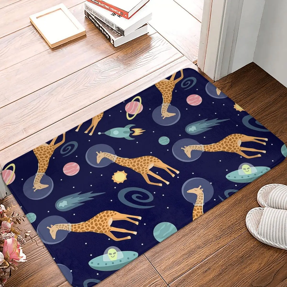 Giraffe Herd Pattern Doormat Kitchen Entrance Home Floor Mat Non-slip Carpet Rug for Balcony Footpad Mats