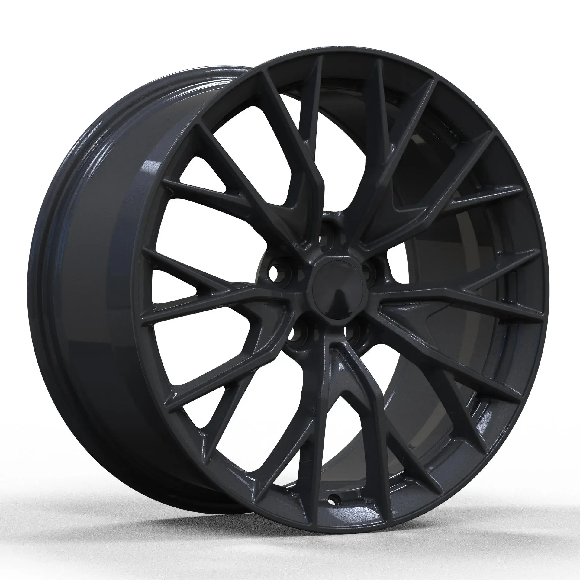 Premium Forged Five Spoke Wheels - Gloss Black Aluminium Alloy, Direct from Manufacturer with Quality Assurance