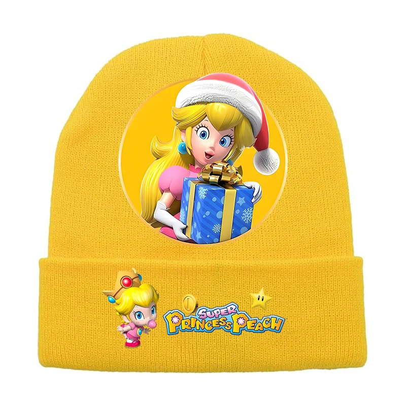 Super Mario-Chapeau de dessin animé Anime pour garçons et filles, casquette de Noël, sports de plein air d'hiver, chaud, coupe-vent, chapeaux en laine, cadeau pour enfants