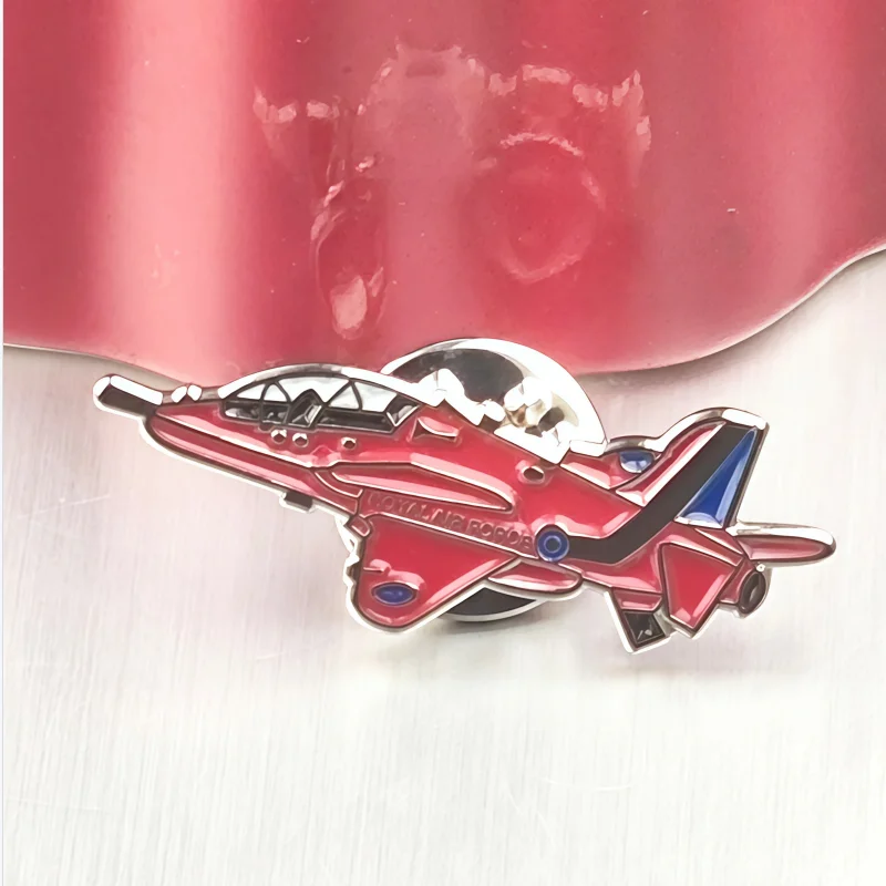 Battle Plane Badge Flag Metal Soft Enamel Lapel Badge Pins Brooches