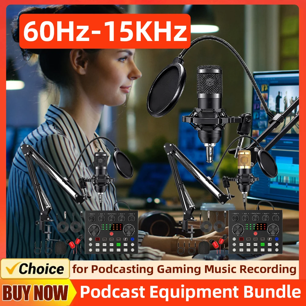 Podcast Equipment Bundle Metal Shock Mount Podcast Equipment Double-Layer Pop Filter for Recording Broadcasting Live Streaming