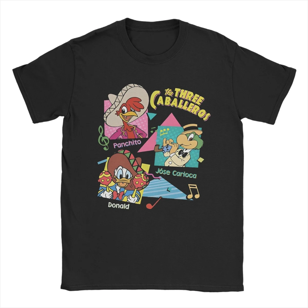 

Disney The Three Caballeros Donald Duck T Shirts Pure Cotton Leisure T-Shirt O Neck Cartoon Tee Short Sleeve Clothing Printed